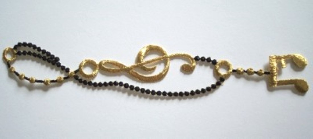 Black/Gold Music Notes Chain
