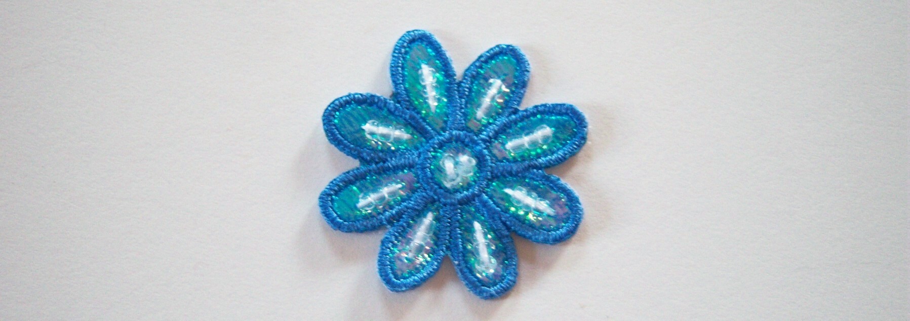 Blue Beaded Applique