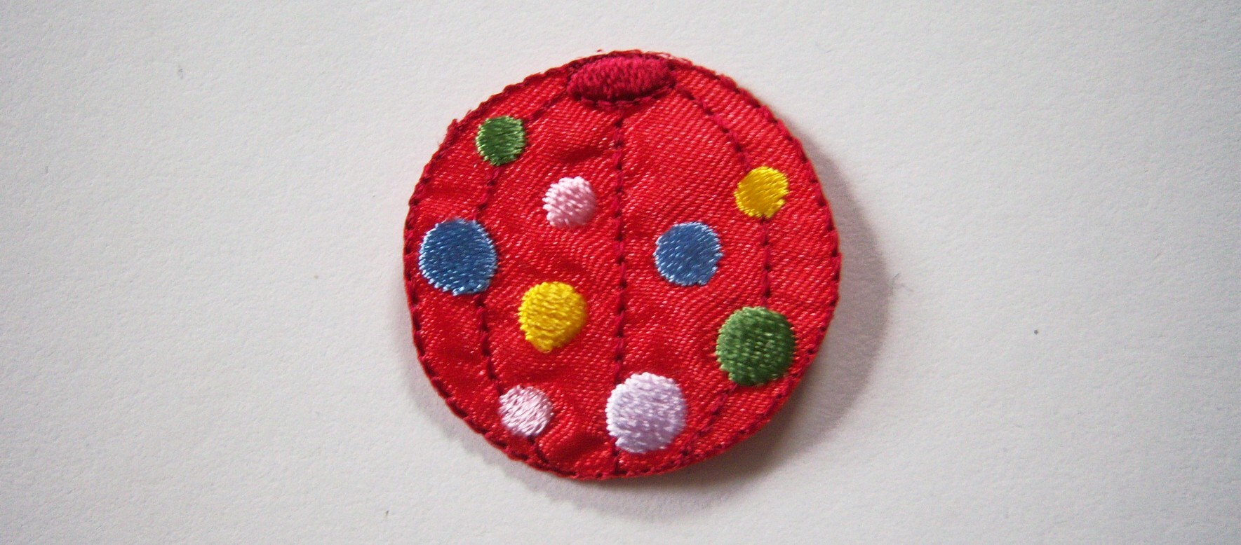 Red Satin Dot Ball Applique