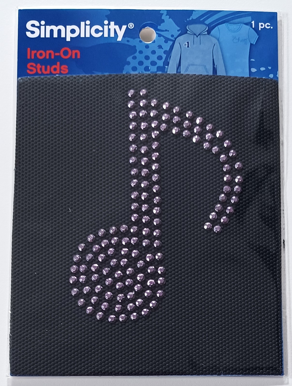 Metal Studs Pink Eighth Note Iron On