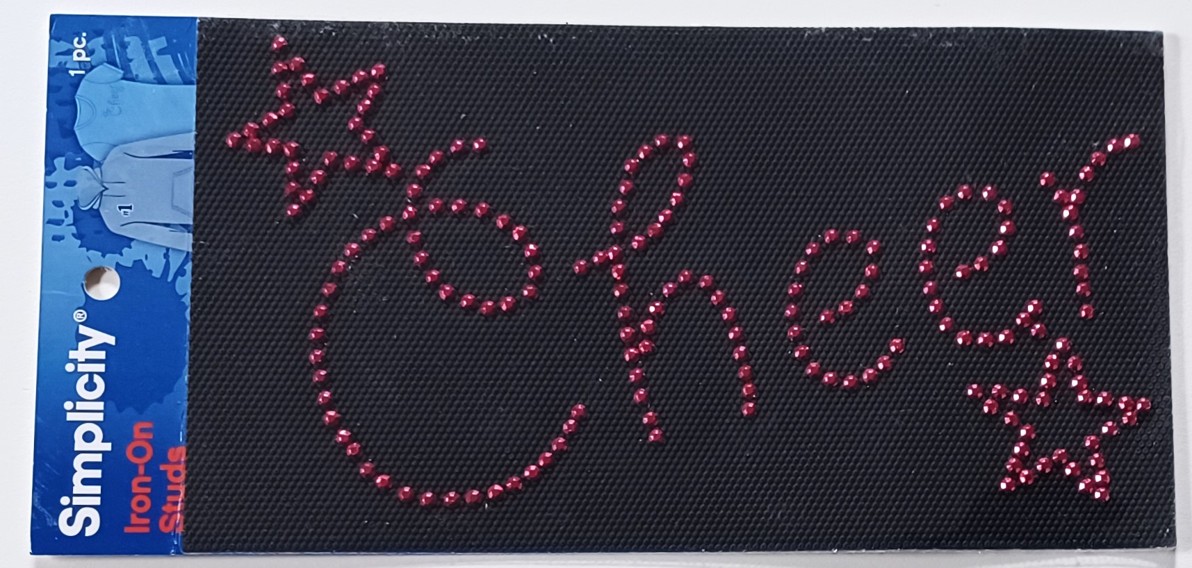 Metal Studs Red Cheer Iron On