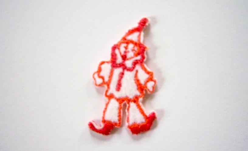 White/Orange/Red Clown Applique