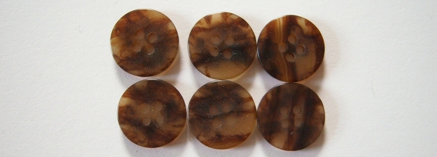 Khaki/Brown Marbled 9/16" 4 Hole Button