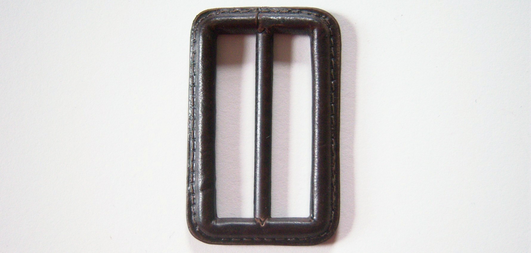 Dk Brown 2" Bar Leather 1 5/8"x2 5/8" Buckle