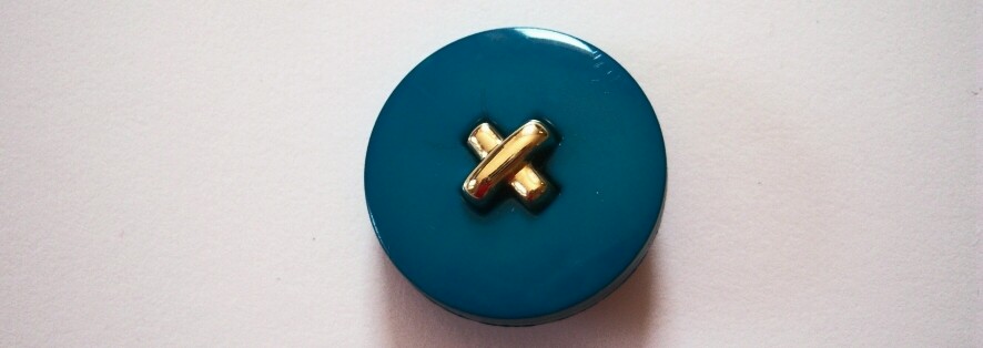 Mallard/Gold x Center 1 1/4" Poly Shank Coat Button