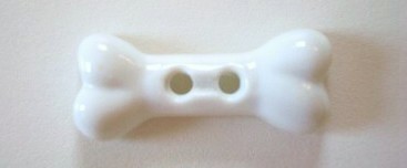 White bone 9/16" x 1 1/4" 2 hole poly button.