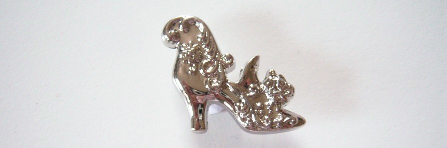 Silver victorian shoe button