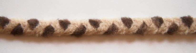 Beige/Brown 1/2" Fleece Cord