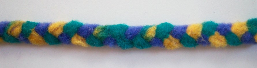 Yellow/Teal 1/2" Fleece Cord