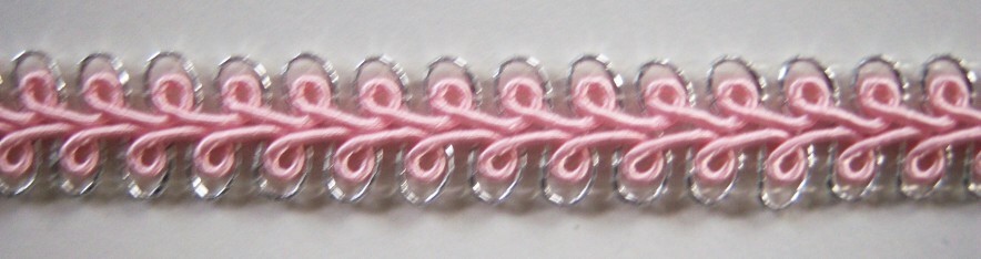 Pink/Silver 7/16" Gimp Braid