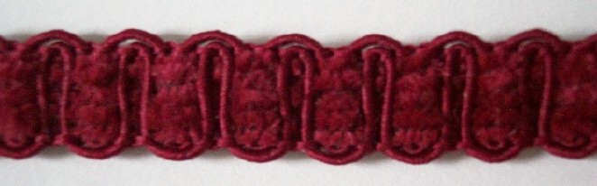 Wine 1/2" Velvet Braid