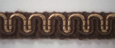 Seal Brown/Ant Gold 1/2" Gimp Braid