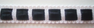 White/Black Satin 7/16" Braid