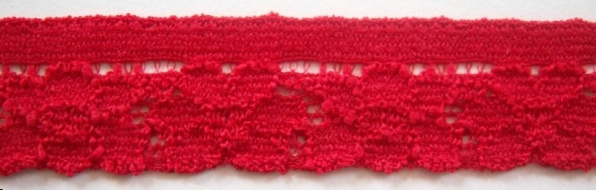 Red 3/4" Floral Stretch Lace