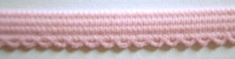 Baby Pink 3/8 Inch Picot Elastic