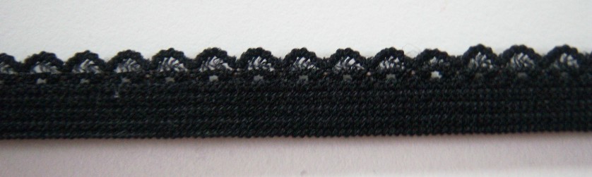 Black 3/8 Inch Picot Elastic