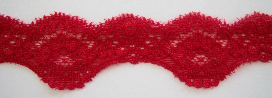 True Red 1 1/2" Stretch Lace