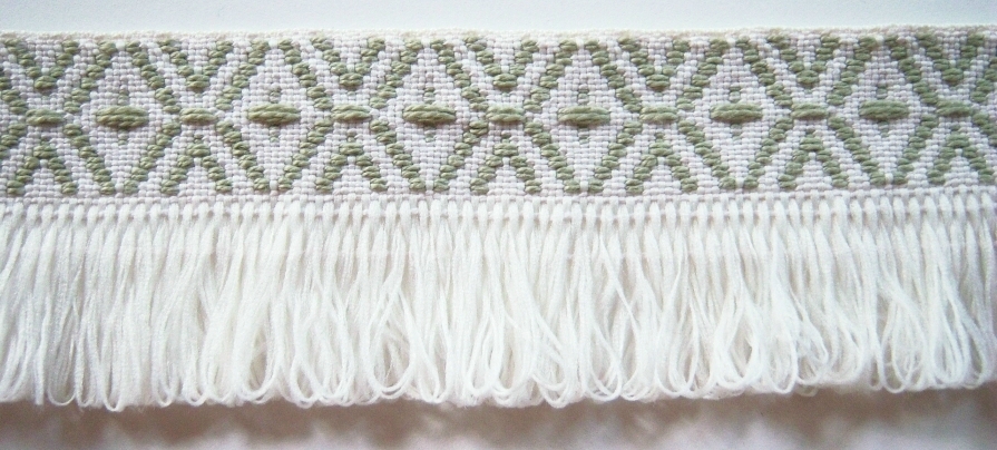 Green Jacquard Top 2 1/4" Fringe