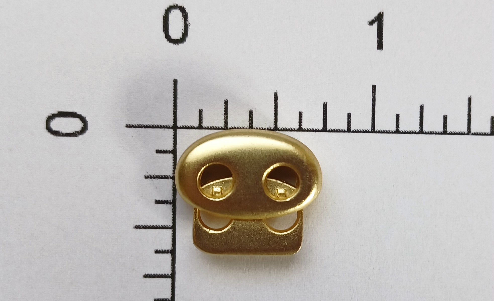 Matte Gold 11/16" Two Hole Metal Oval Cord Lock