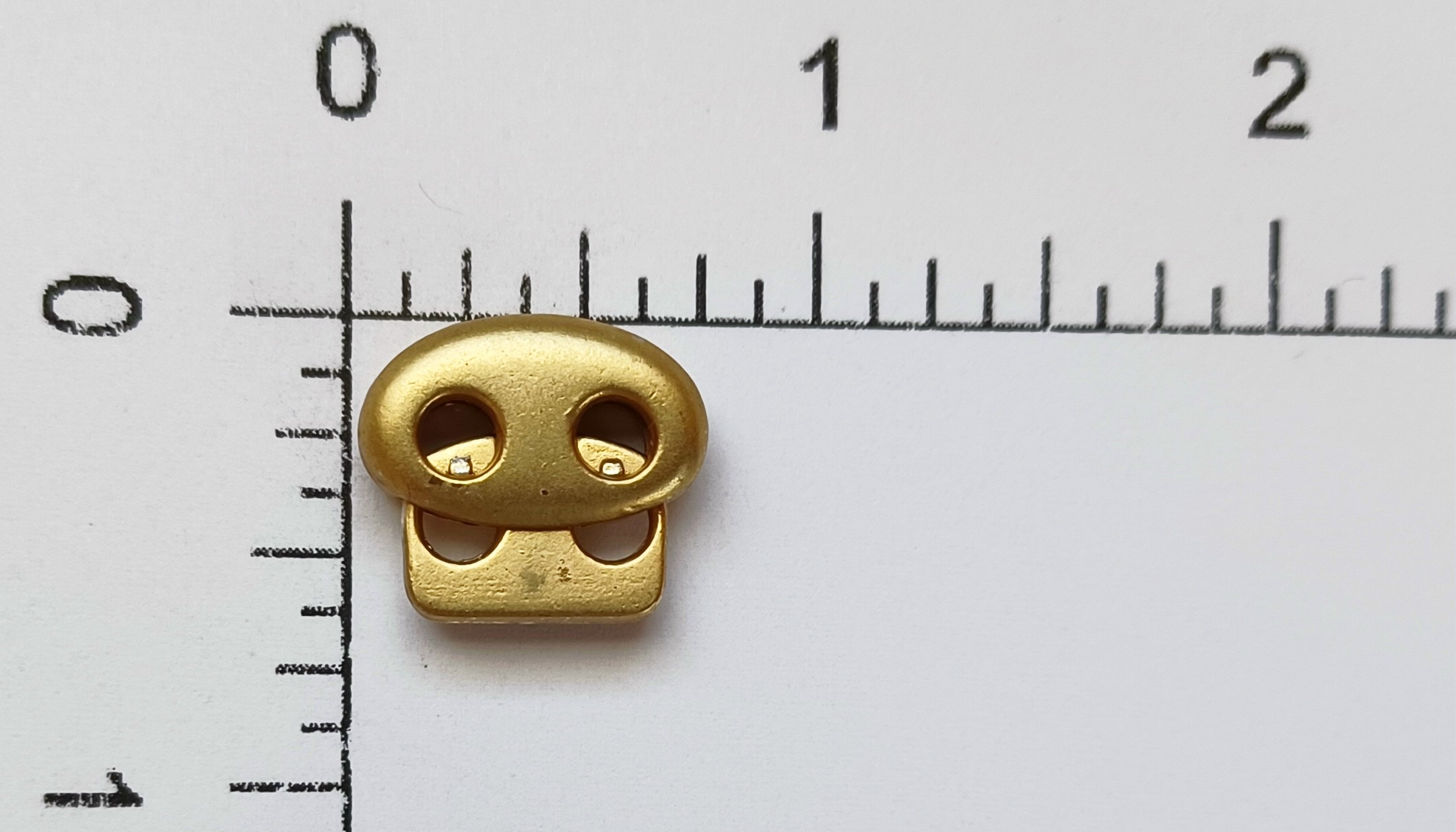 Matte Geneva Gold 11/16" Two Hole Metal Oval Cord Lock