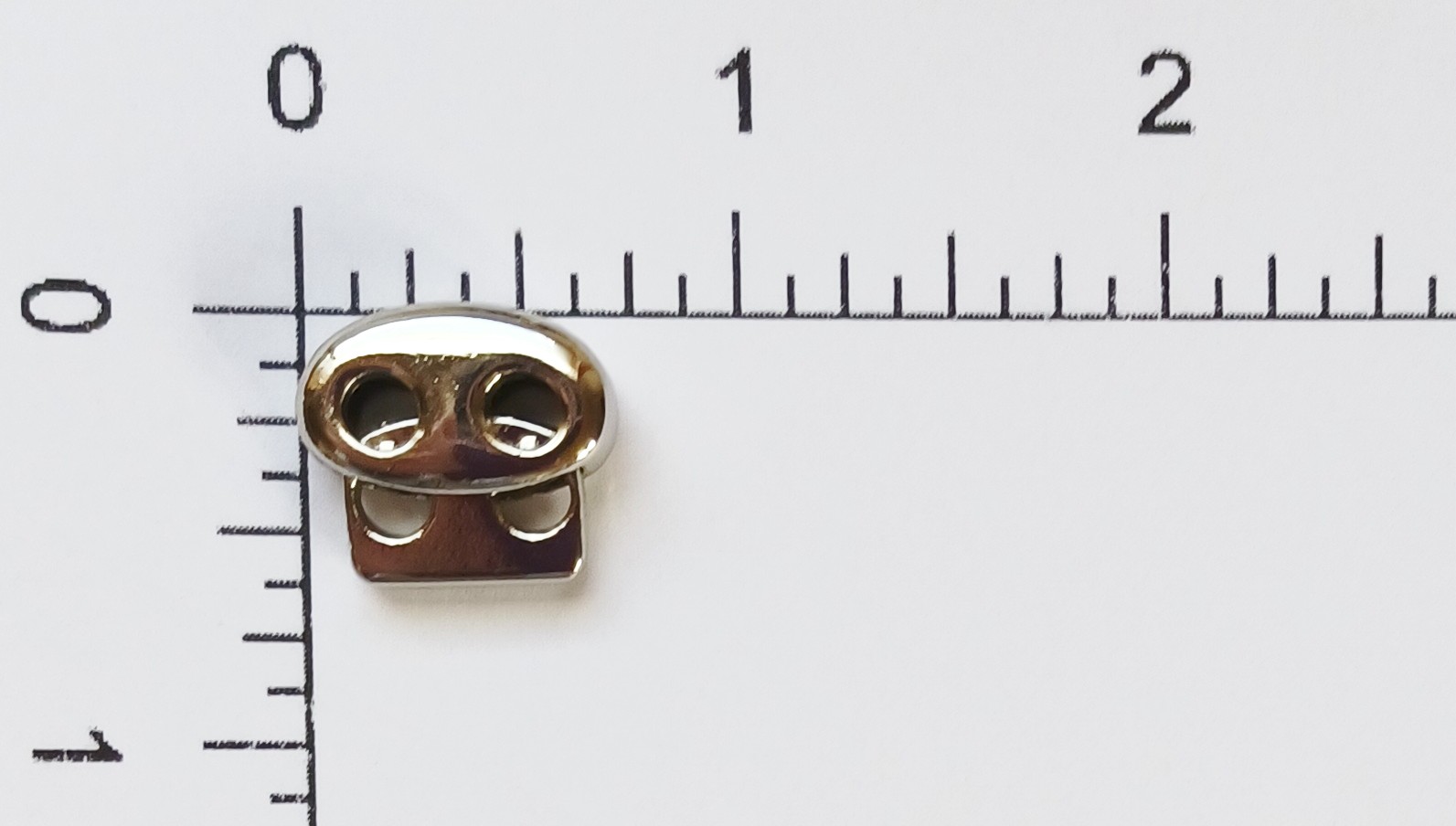 Nickel 11/16" Two Hole Metal Oval Cord Lock