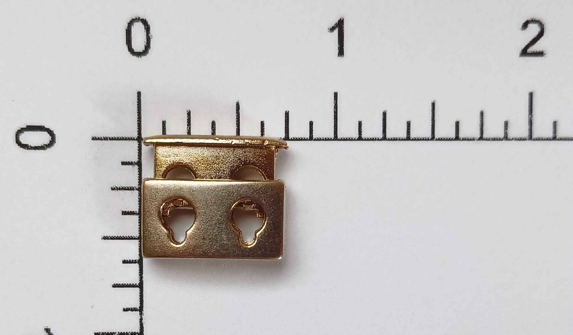 Antique Gold 3/4" Two Hole Metal Cord Lock