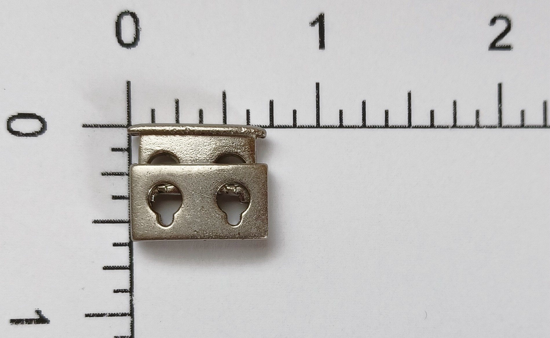 Satin Nickel 3/4" Two Hole Metal Cord Lock