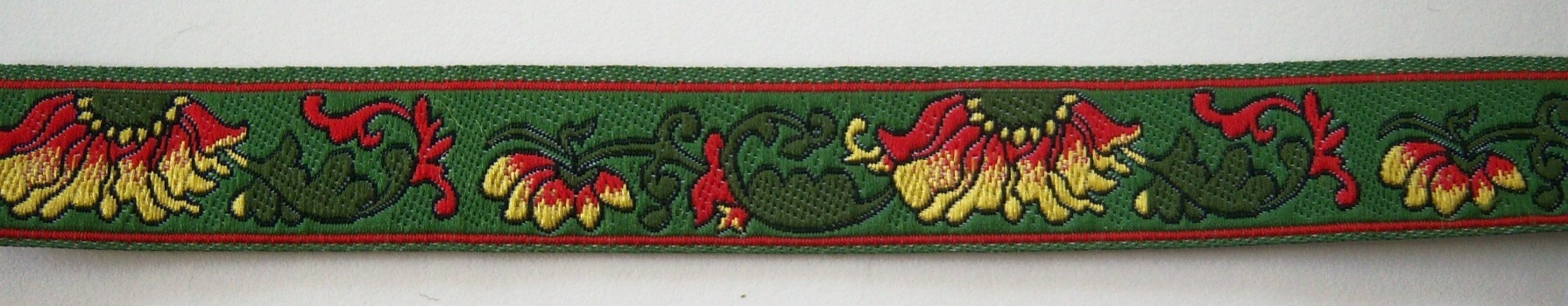Green/Tomato/Yellow 3/4 Inch Jacquard