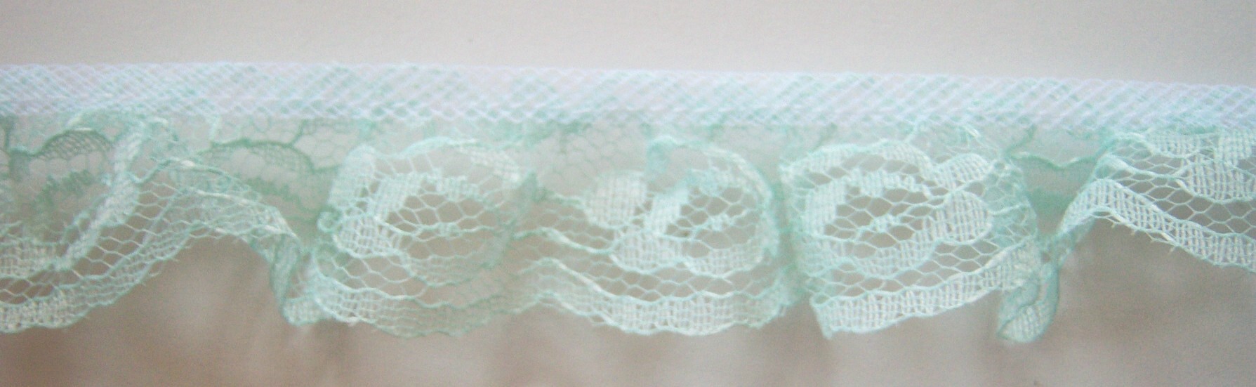 Lt Mint 1 1/4" Ruffled Lace