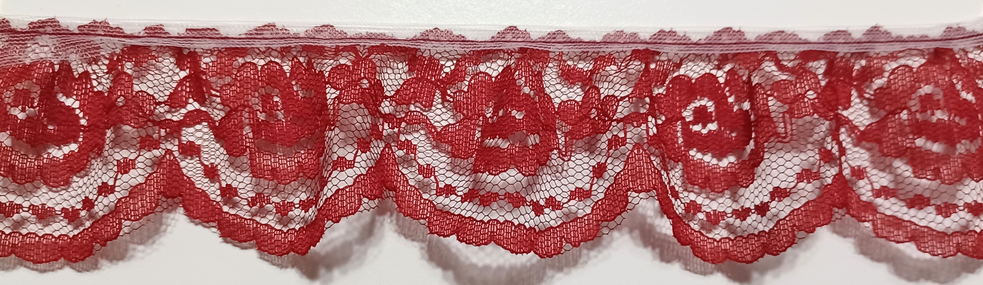 Wine 2" Ruffled Lace