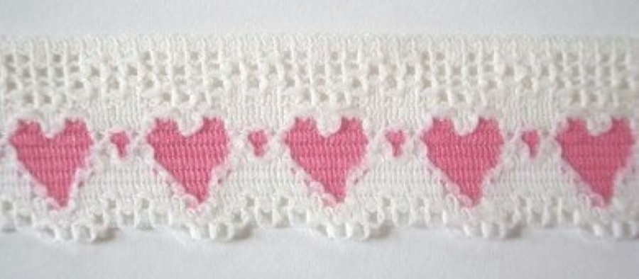 Ivory/Rose Hearts Lace