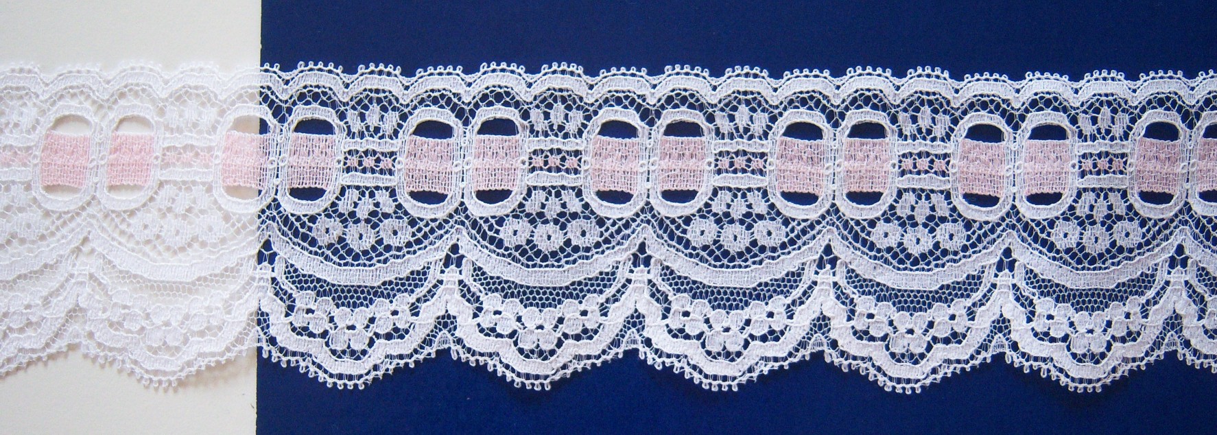 White/Pink Mist 2 3/4" Lace