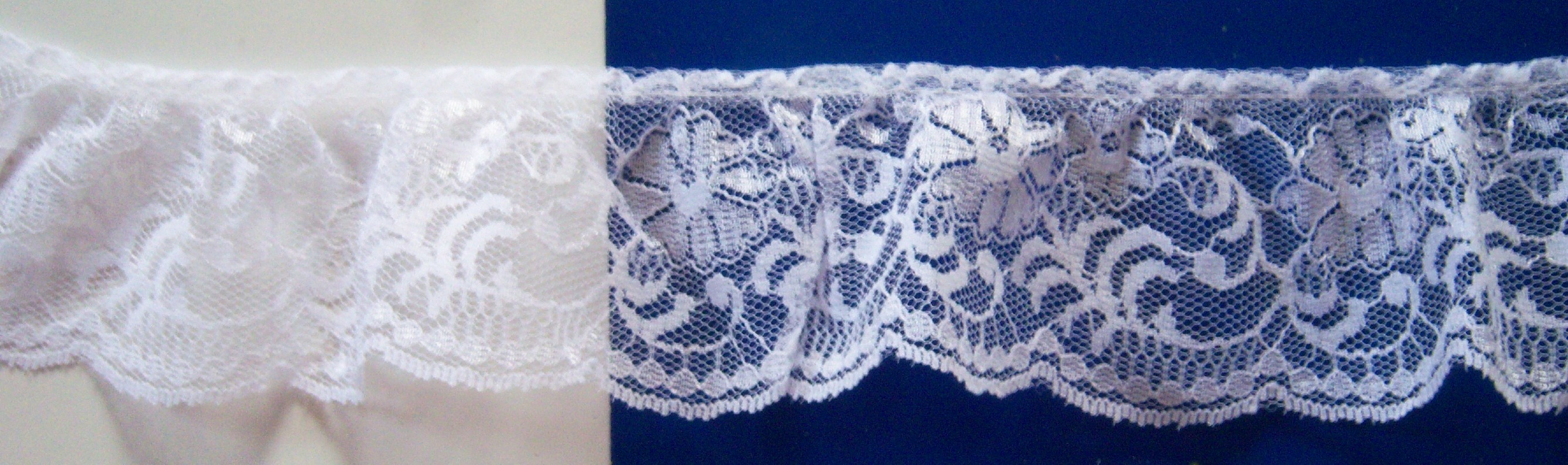 White 2 1/2" Ruffled Lace
