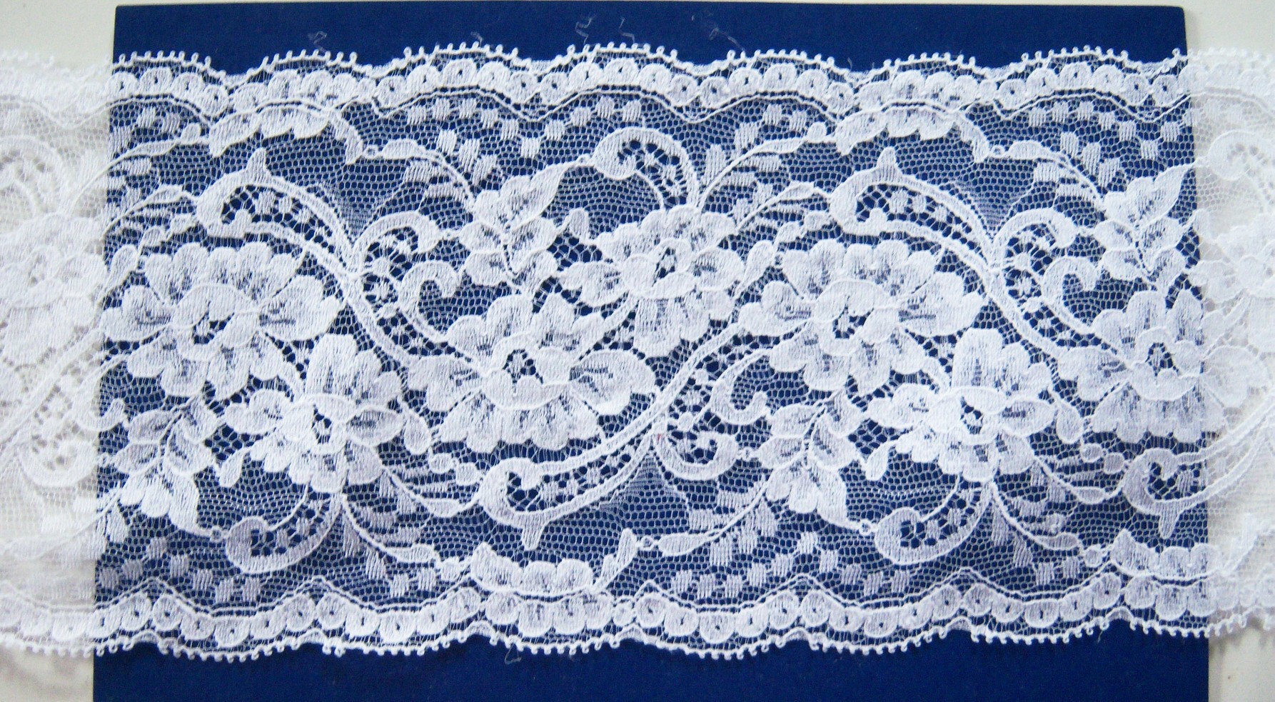 White Nylon Border 5" Lace