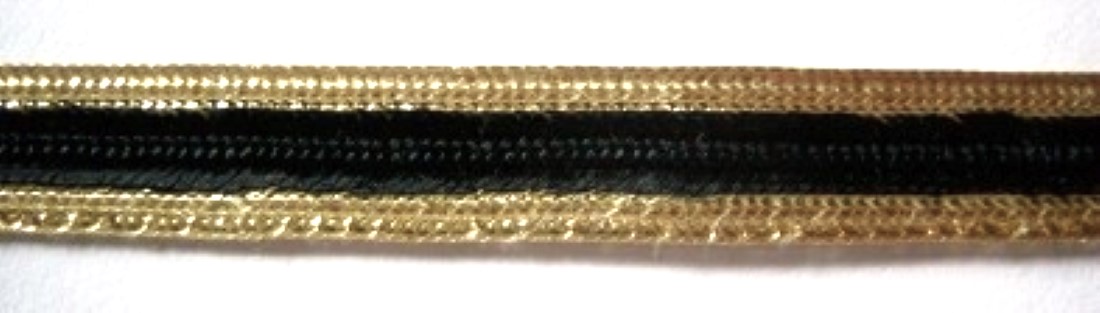 Gold/Black 7/16" Middy Braid