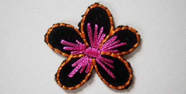 Black/Hot Pink/Orange Applique