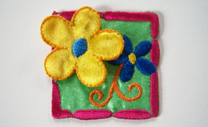 Yellow Flower Square Applique