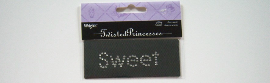 Rhinestone 2 1/4" Sweet Iron On Transfer