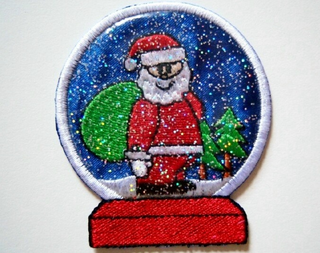 Santa Snow Globe Vinyl Gel Applique