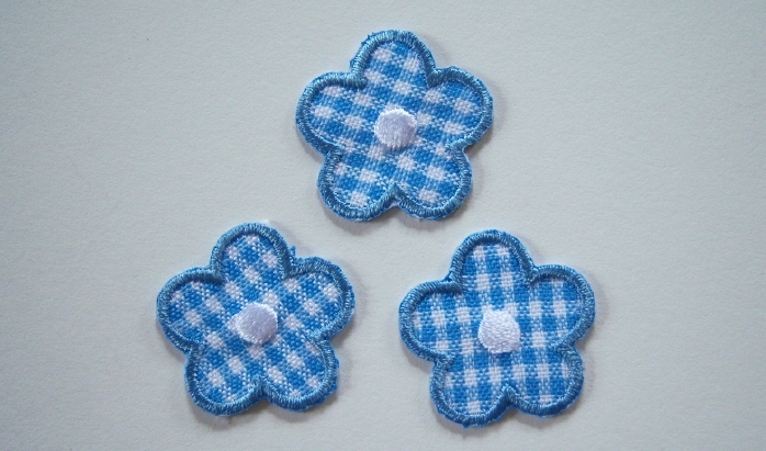 Blue Gingham Daisy Appliques