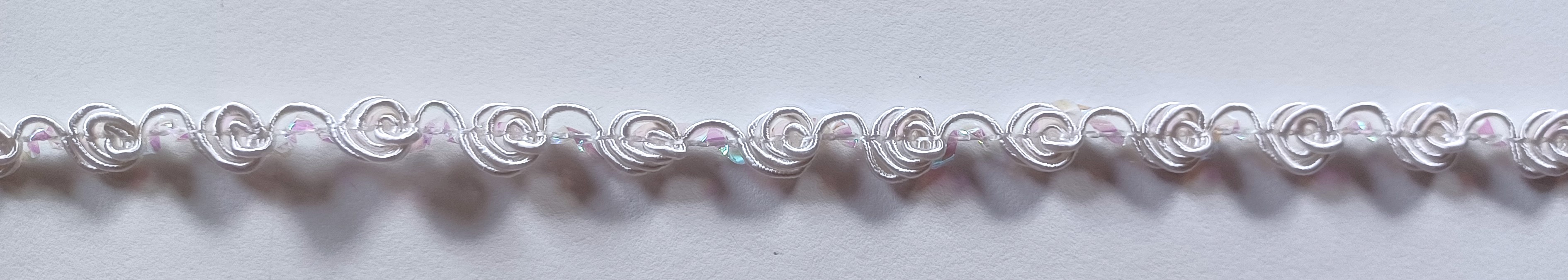 Natural White 5/16" Irid. Rosebraid