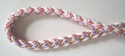 Pink/Orchid/Gold Chain 1/4" Metallic Cord