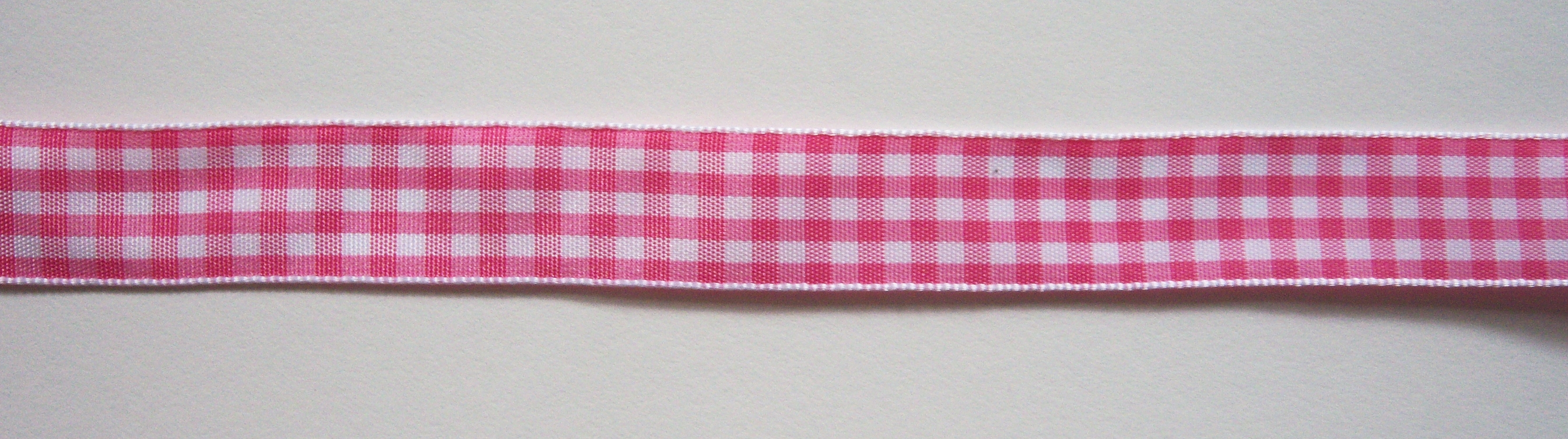 Rose Check/White Poly 5/8" Ribbon