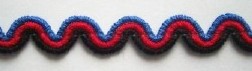 Copen/Red/Black 3/8" Wavy Braid