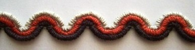 Tan/Orange/Brown 3/8" Wavy Braid