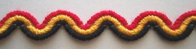 Red/Yellow/Black 3/8" Wavy Braid