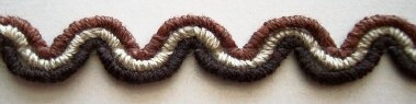 Brown/Tan/Seal Brown 3/8" Wavy Braid