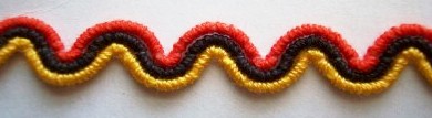 Gold/Seal Brown/Orange 3/8" Wavy Braid