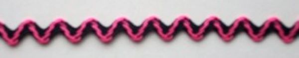 Black/Neon Pink 7/32" Rick Rack
