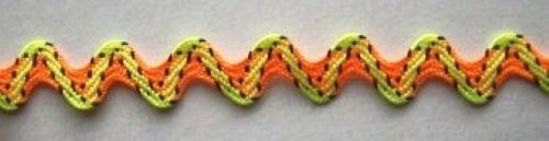 Orange/Neon Yellow 5/16" Rick Rack